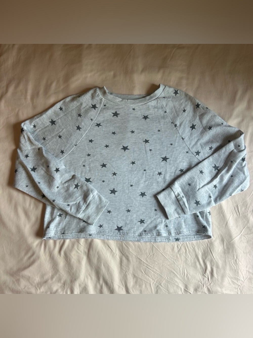 Light Gray Ribbed Star Sweatshirt β Size Small